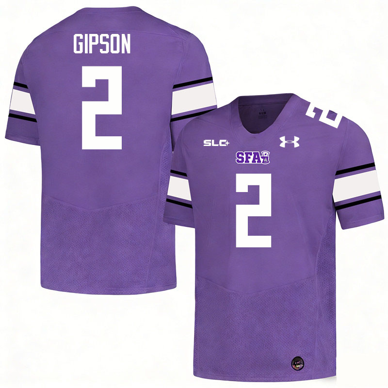 Stephen F. Austin Lumberjacks #2 Xavier Gipson College Football Jerseys,Uniforms-Purple